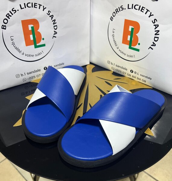 Sandales Boris Bleu et Blanc