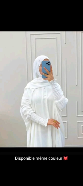 Robe Abaya Blanche Élégante