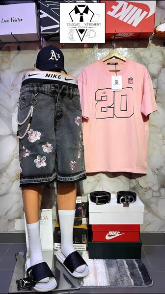 Shorts en jean brodés