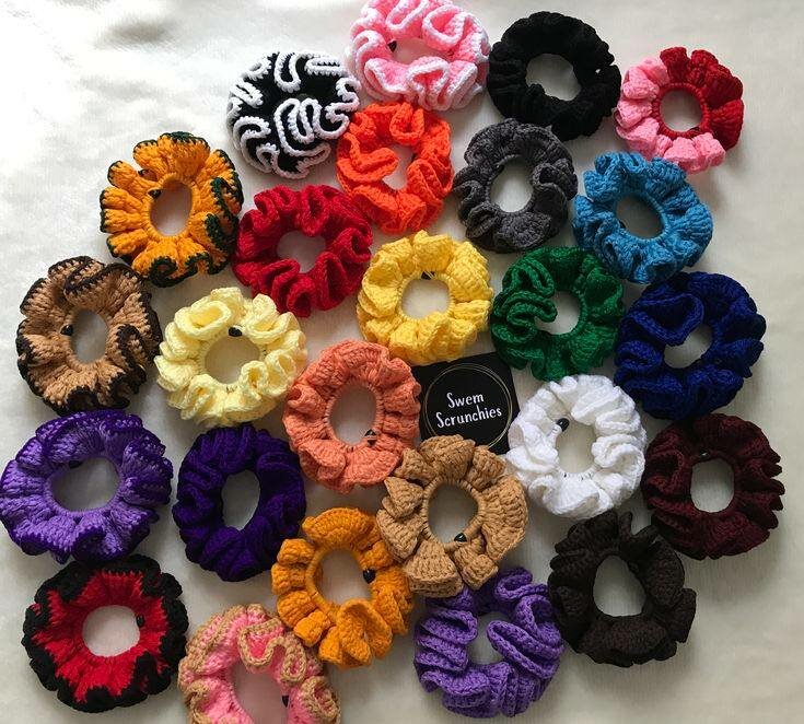 Chouchous crochet colorés