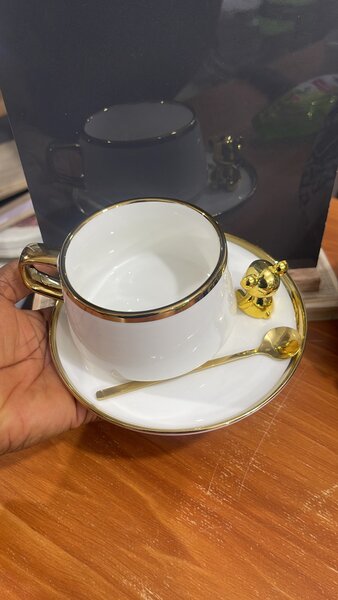 Gold Luxury Tea cup with Spoon