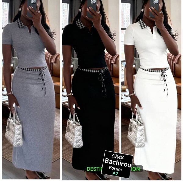 Ensemble jupe et haut à manches courtes