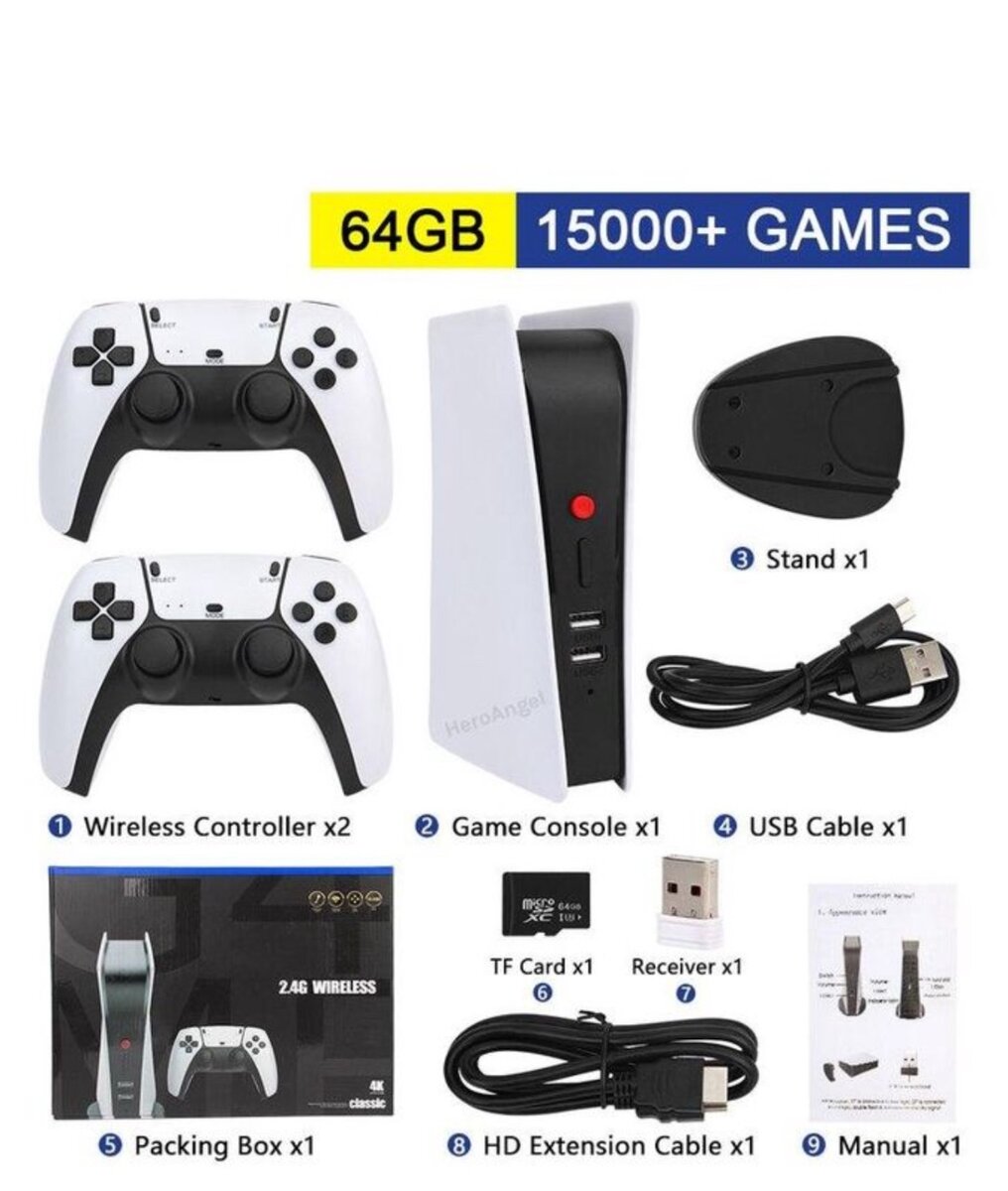 M5-PS5 Video Game Console 2.4G Wireless s Controller 64GB/12