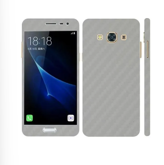 Samsung Galaxy J3 Pro Silver Carbon Fiber Texture Mobile Skin