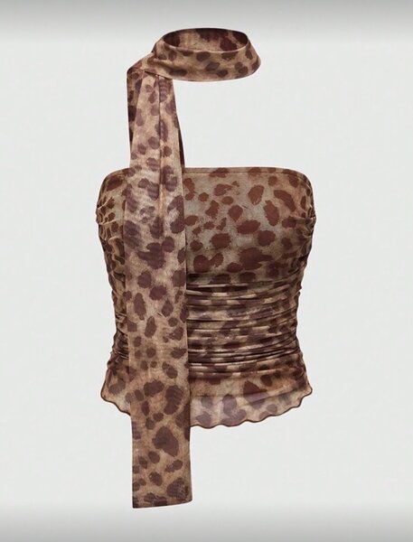 Tops asymétriques imprimés pour femmes