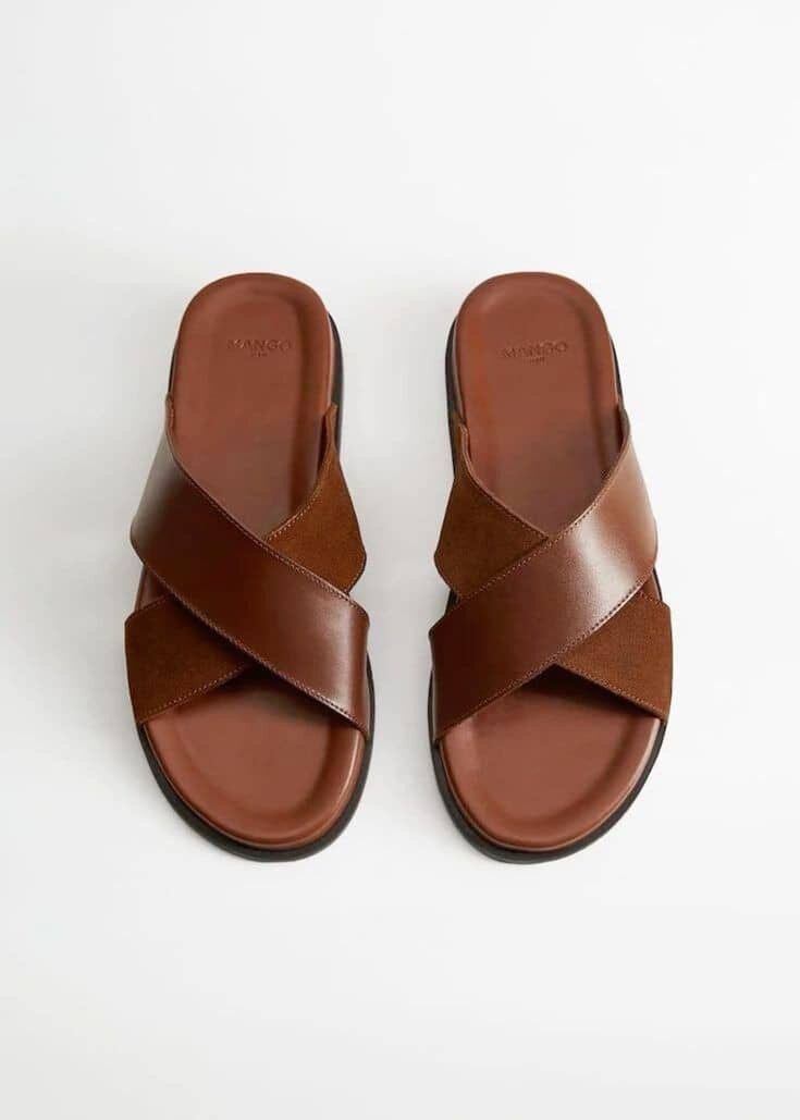 Sandales en cuir croisé