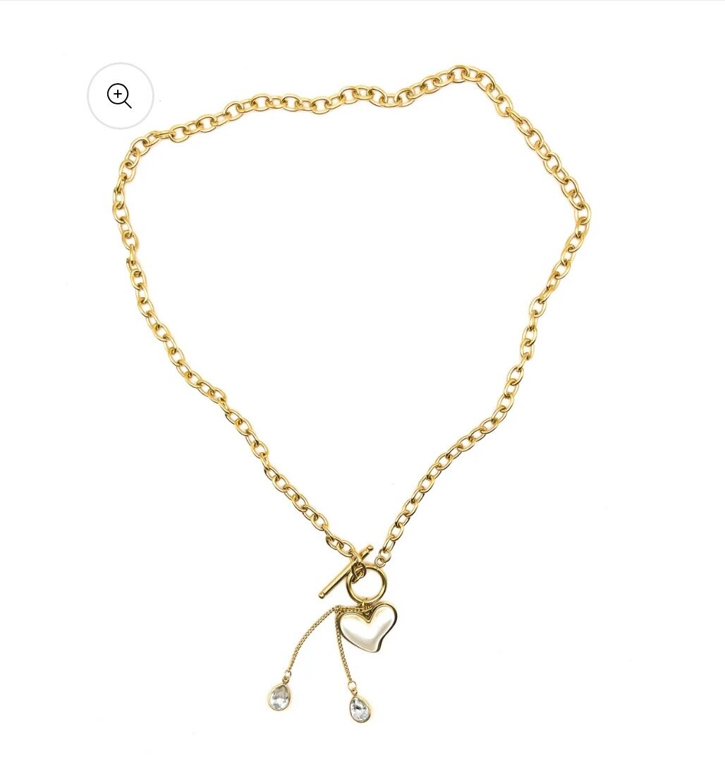 Collier doré cœur chic