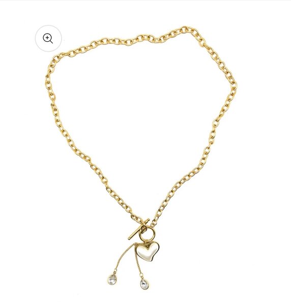 Collier doré cœur chic