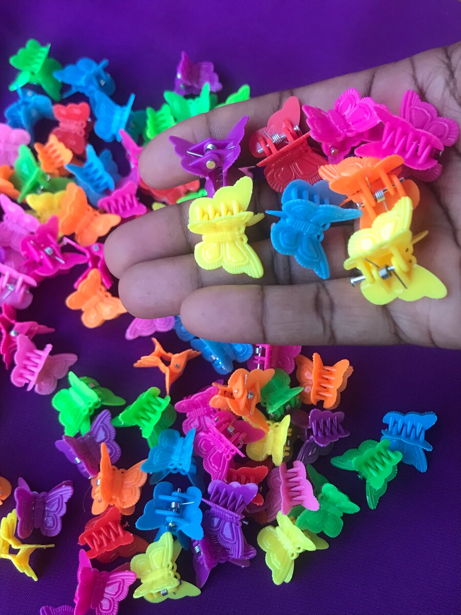 Pinces Papillon Colorées X 12