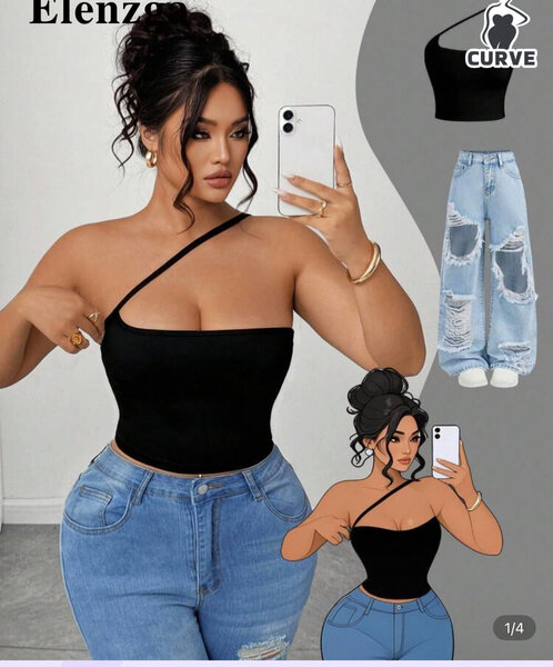 Top asymétrique noir élégant