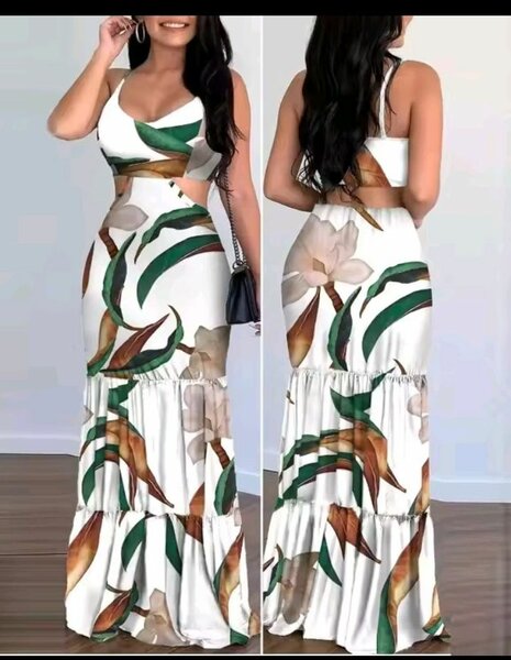 Robe longue tropicale été femme