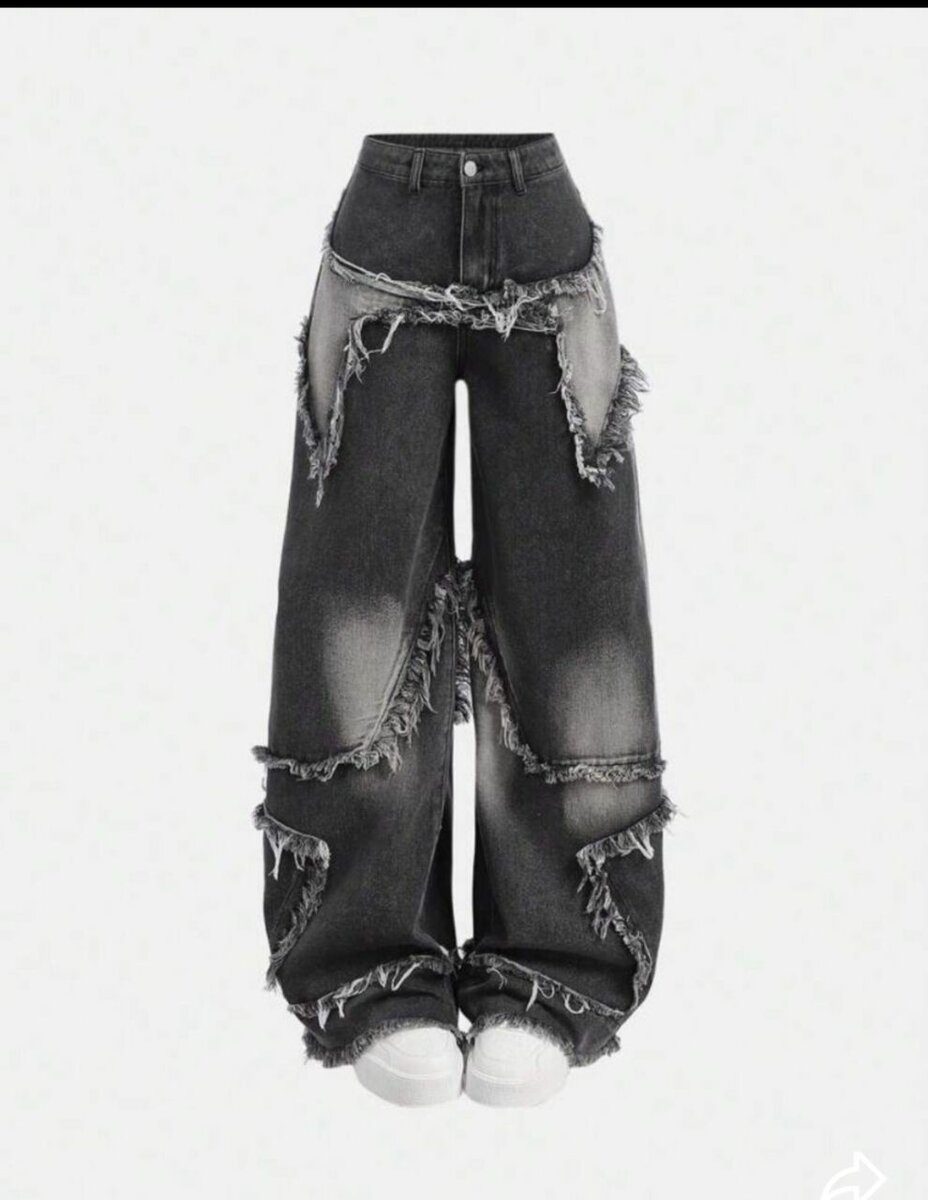 Jeans larges déchirés tendance