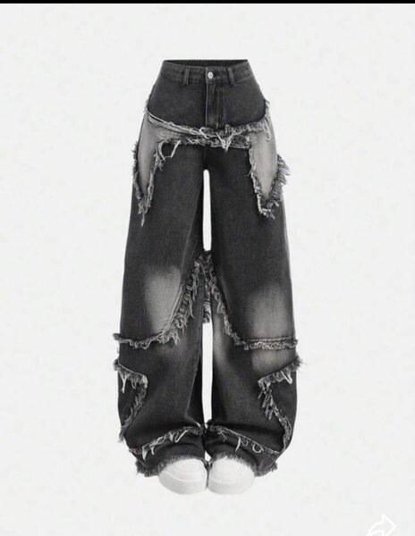 Jeans larges déchirés tendance