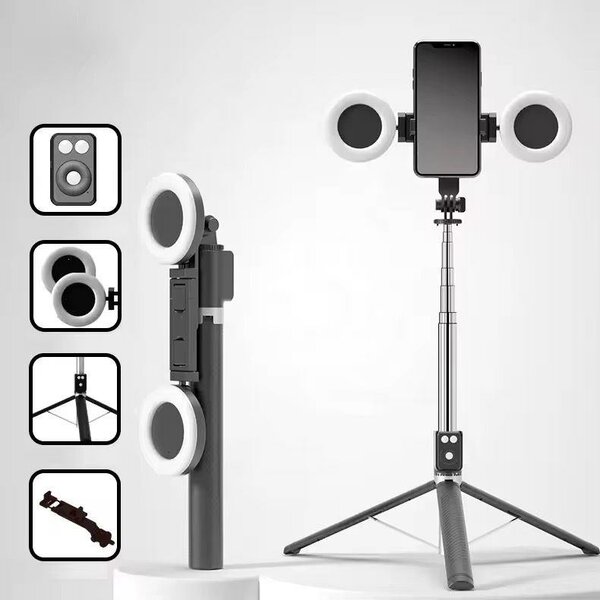 Trépied Selfie avec Anneaux LED