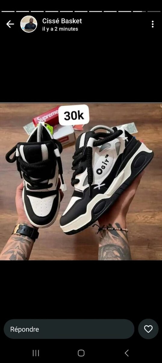 Sneakers tendance blanches et noires