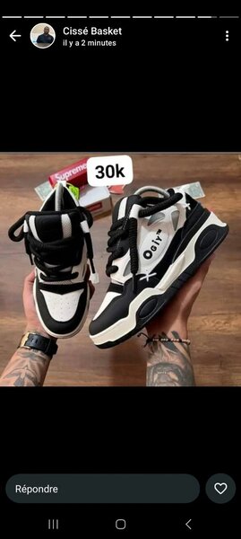 Sneakers tendance blanches et noires