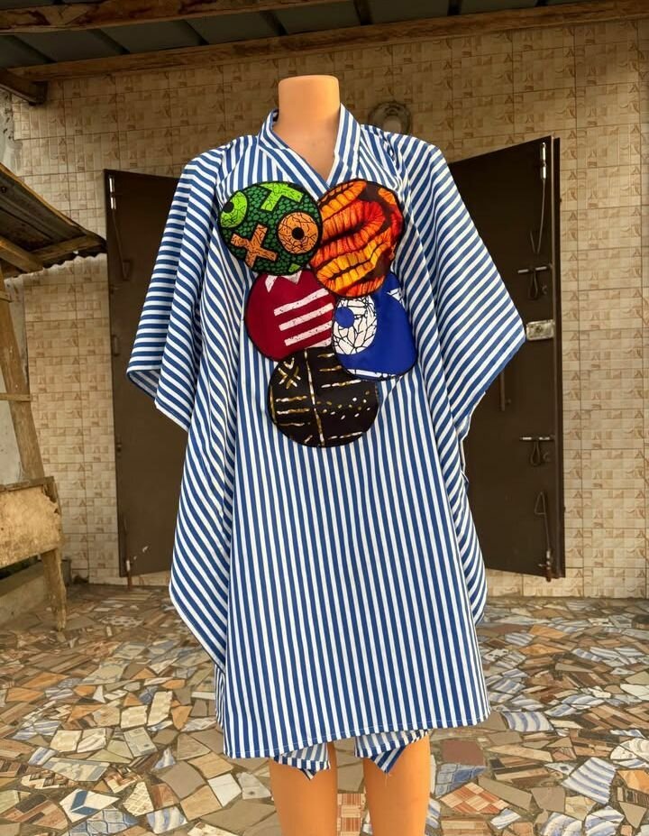 Superbe poncho africain patchwork