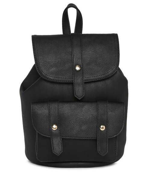 Black leather backpack