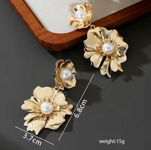 Boucles d'oreilles florales perlées