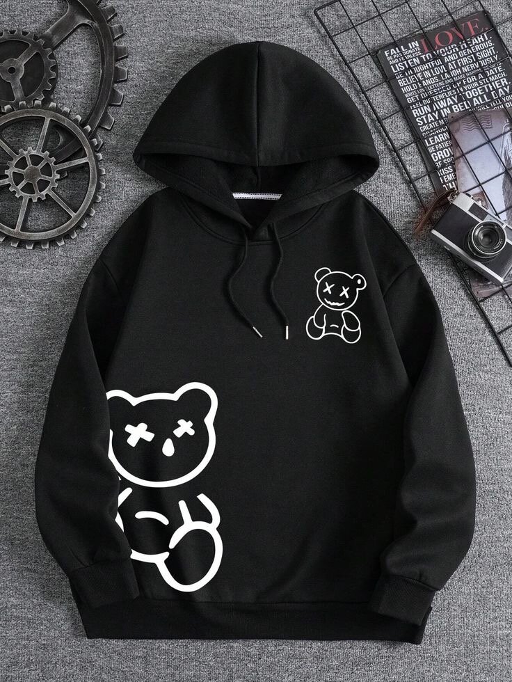 Sweat à capuche ours noir
