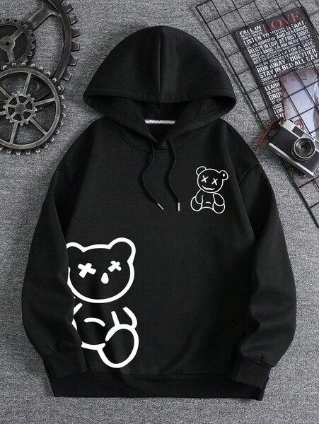 Sweat à capuche ours noir