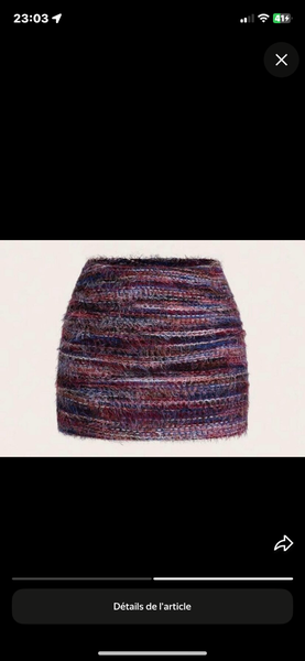 Mini-jupe en laine multicolore