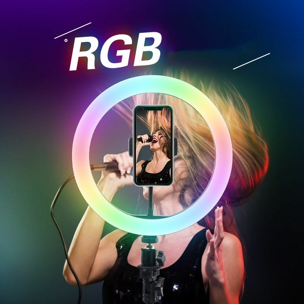 RGB LED Ring Light 10-Inch