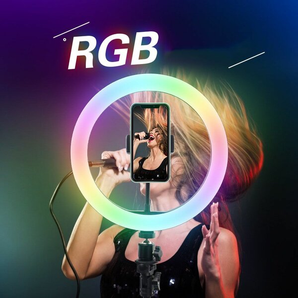 RGB LED Ring Light 10-Inch