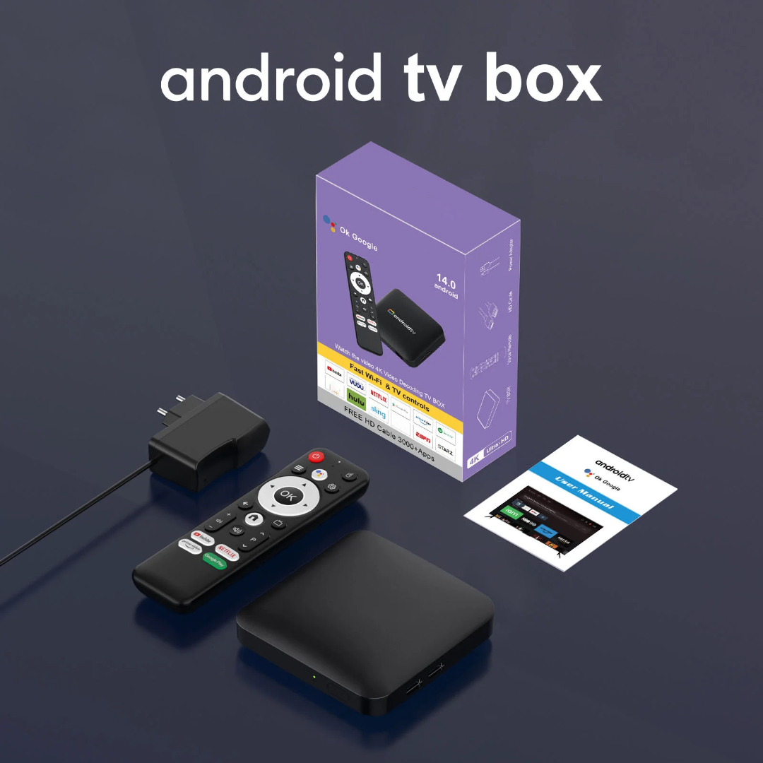 Boîtier TV Android 4K avec Télécommande