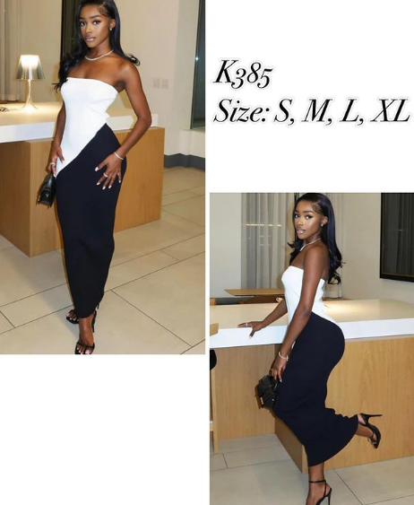 black and white fitted dress