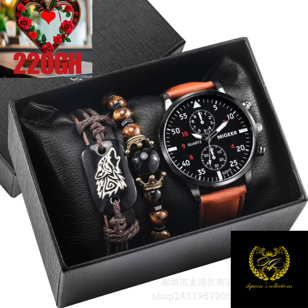 Men's wrist watch with bracelet