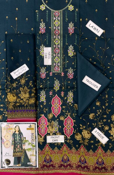 Printed lawn suit