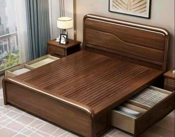 Lit adulte en bois avec rangement