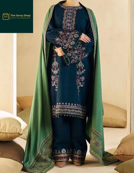3 piece unstitched embroidered suit