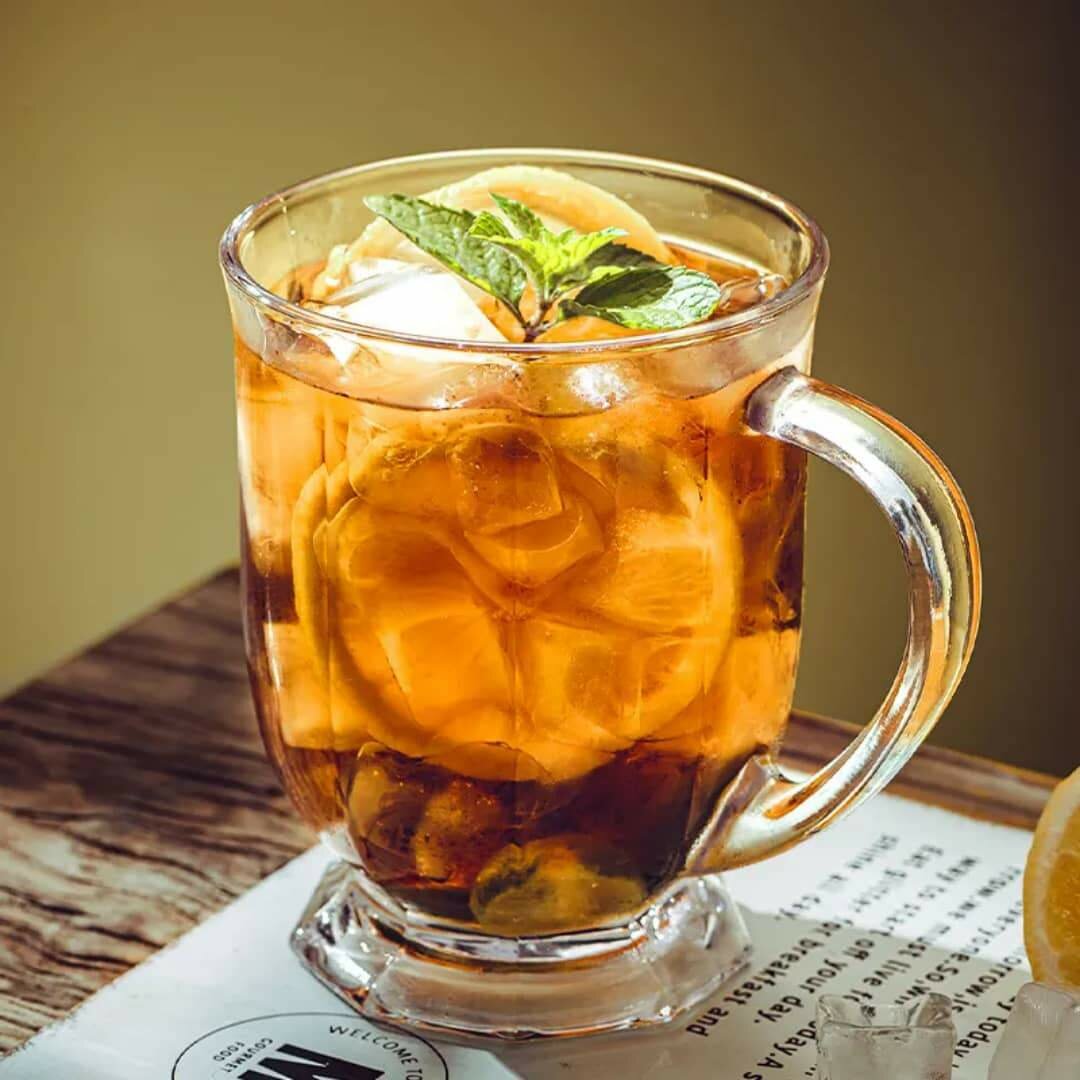 Verre à boire transparent avec poignée - 2pcs