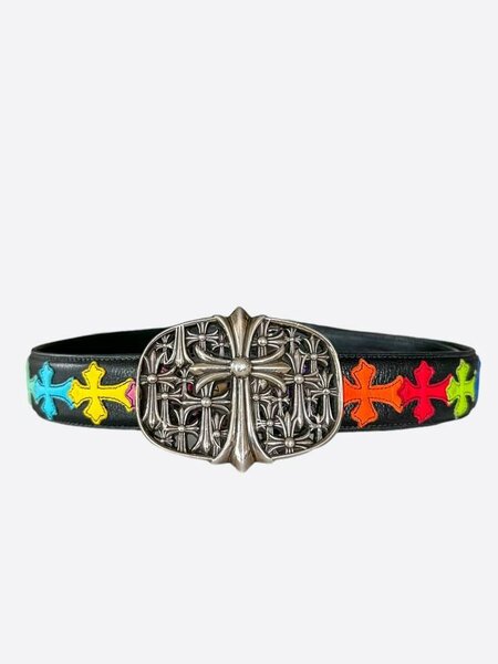Ceinture croix noire avec boucle métallique