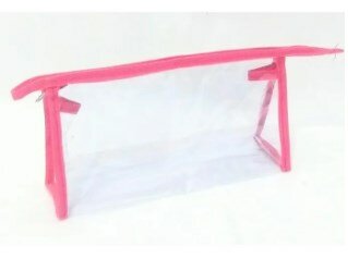 CUSTOMIZE Cosmetic Portable Makeup Pouch Makeup Organizer Beauty Bag Travel Pouch Transparent Cosmetic Case Skincare Storage Makeup Storage Durable Plastic Pouch Zippered Bag Water-Resistant Pouch Multi-Purpose Organizer Portable Storage Essential Carr