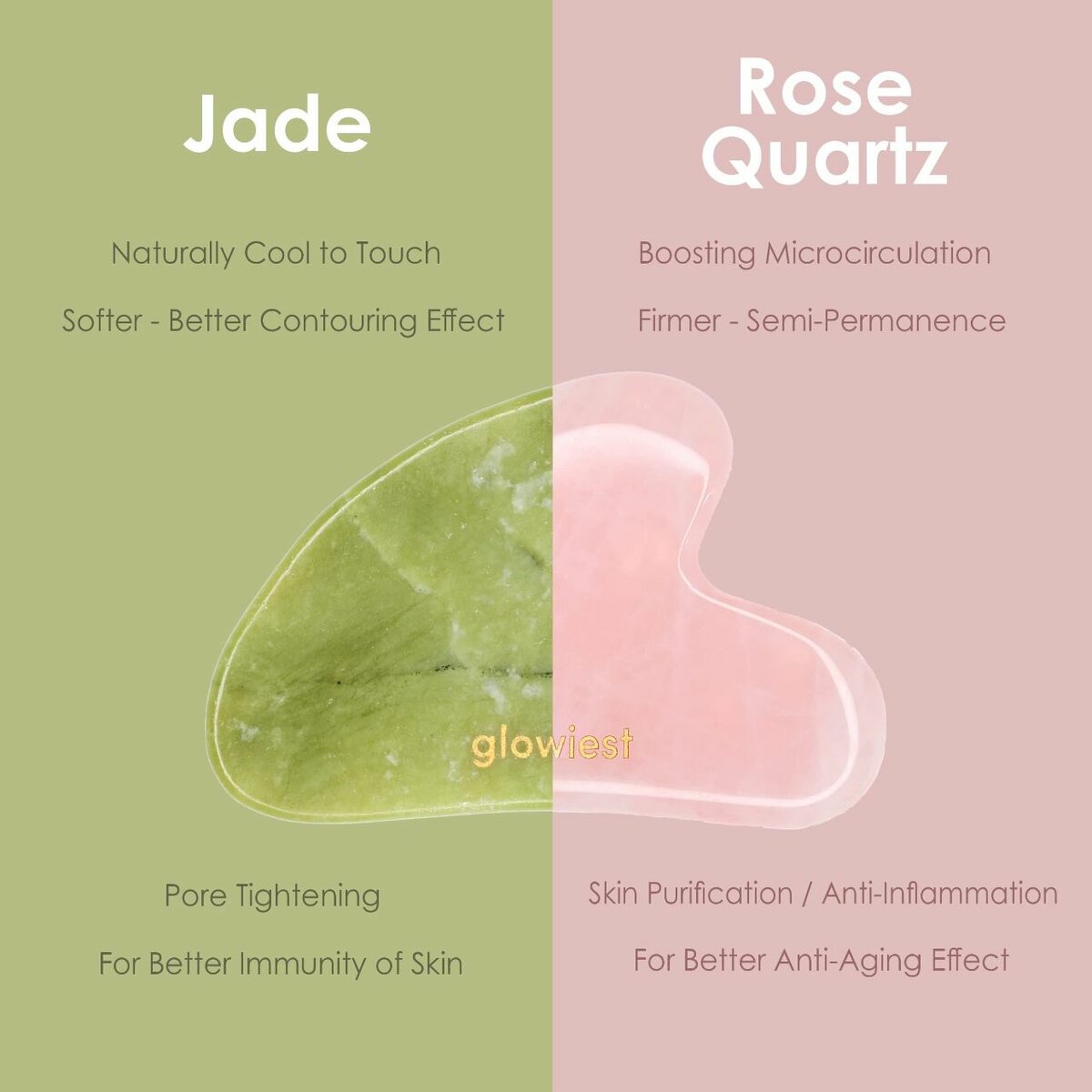 Rose Quartz Face roller and Gua sha Set