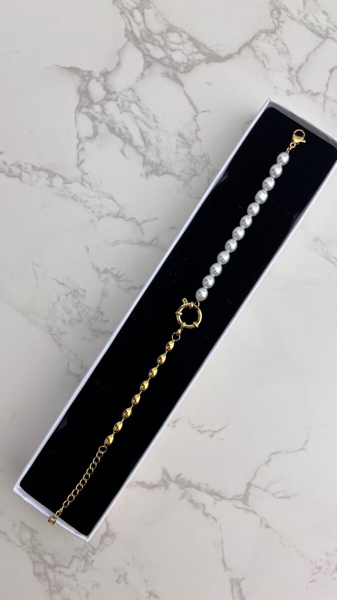 Bracelet perles et or élégance