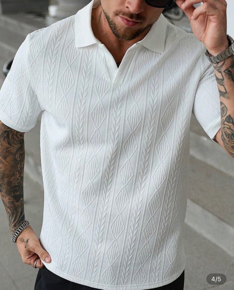 Polo homme élégant texturé