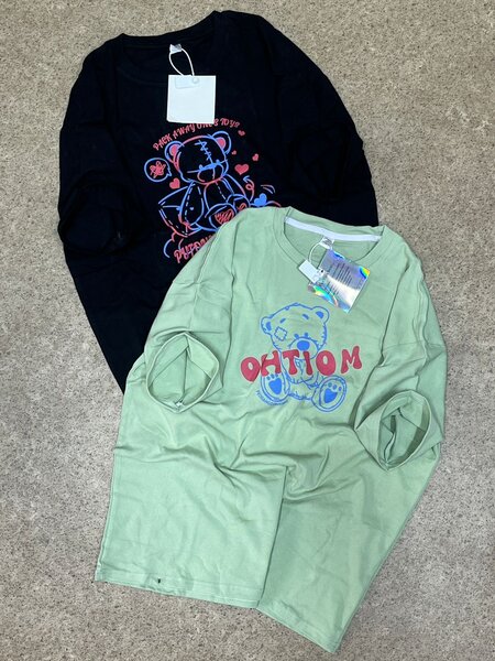 T-shirts en coton avec imprimé ours