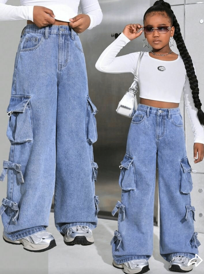 Jean cargo pour filles tendance