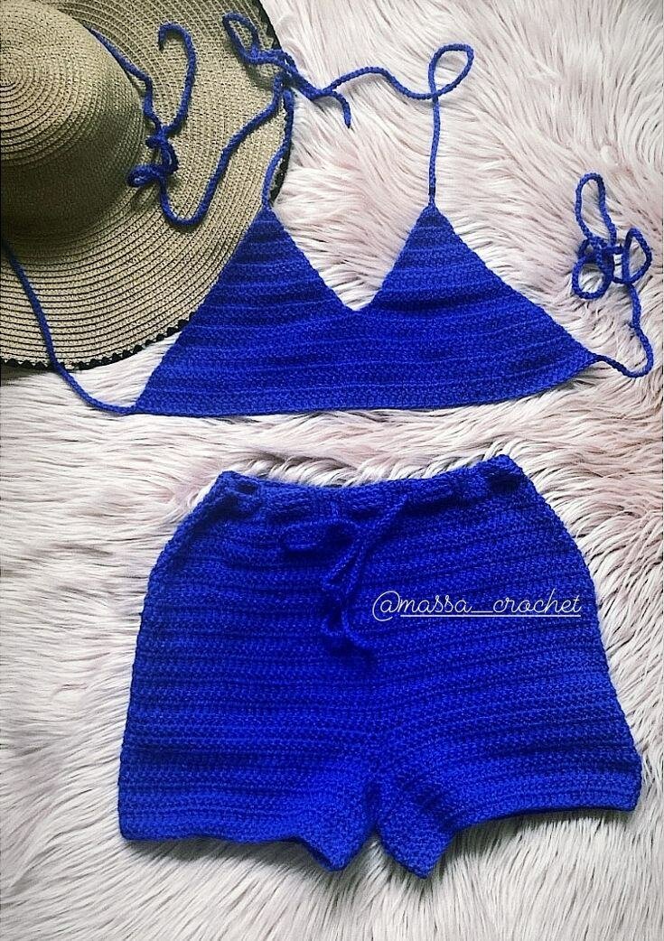Ensemble crochet bikini coloré