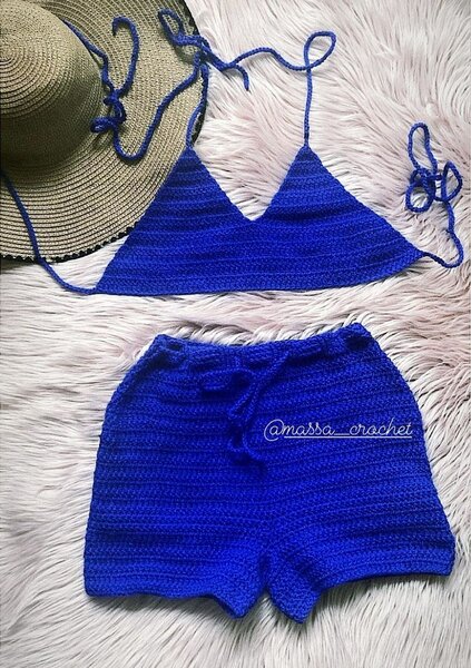 Ensemble crochet bikini coloré