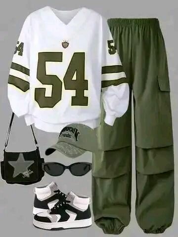 Ensemble décontracté vert militaire