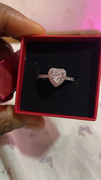 Bague cœur scintillante