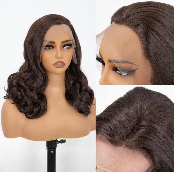 Perruque en dentelle brune