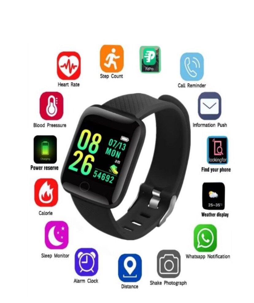 Smart Watch 716 Black for Android and iPhones