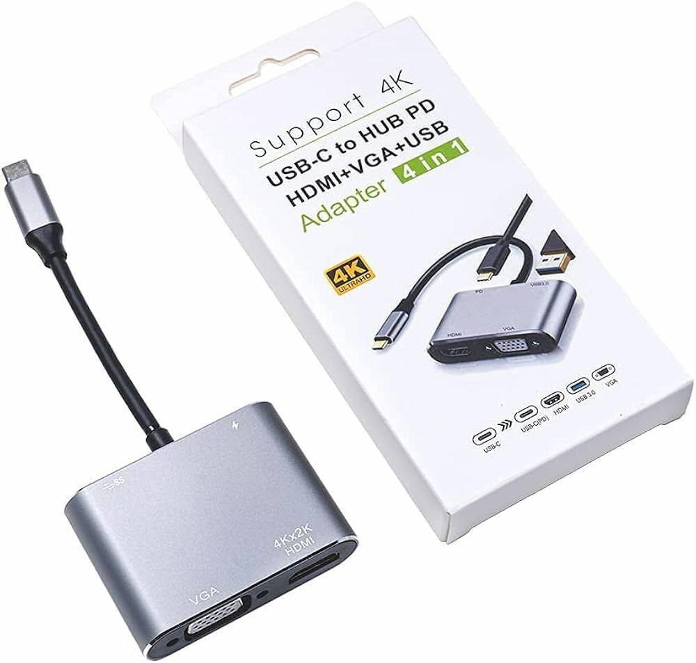Support 4K USB-C to HUB PD HDTV+GA+USB