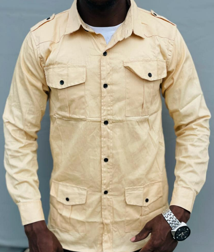 Quadral pocket safari shirt